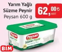PEYSAN YARIM YAĞLI SÜZME PEYNİR PEYSAN YARIM YAĞLI SÜZME PEYNİR